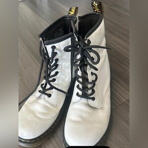 Dr. Martens White Boots with Black Accents